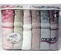 Набор 6 полотенец Pupilla Miasoft Kardelen 50х90см (лицевые), хлопок