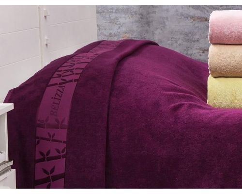 Махровая простынь Belizza "Gold Bordo" 200х220см