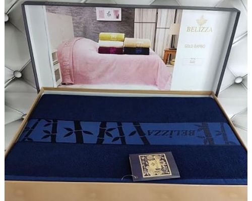 Махровая простынь Belizza "Gold Lacivert" 200х220см