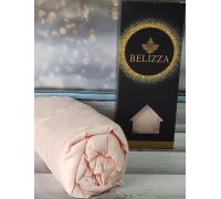 Сатиновая простыня на резинке 160х200см и 2 наволочки 50х70см, Belizza "Silk Peach"