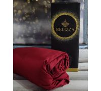 Сатиновая простыня на резинке 180х200см и 2 наволочки 50х70см, Belizza "Kirmizi"