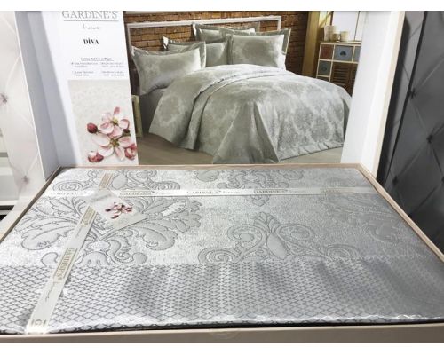 Покрывало Gardine's Diva Grey 240х260см с 2 наволочками, жаккард Покрывало Gardine's Diva Grey 240х260см с 2 наволочками, жаккард