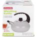 Чайник эмалированный Kamille "Boiling Water" 2.5л со свистком, бежевый глянец