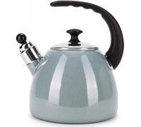 Чайник эмалированный Kamille "Boiling Water" 2.5л со свистком, индукционный, оливковый