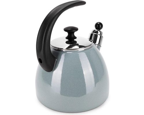 Чайник эмалированный Kamille "Boiling Water" 2.5л со свистком, индукционный, оливковый
