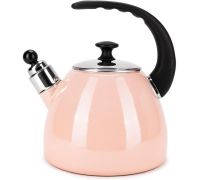 Чайник эмалированный Kamille "Boiling Water" 2.5л со свистком, индукционный, розовый