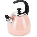 Чайник эмалированный Kamille "Boiling Water" 2.5л со свистком, индукционный, розовый