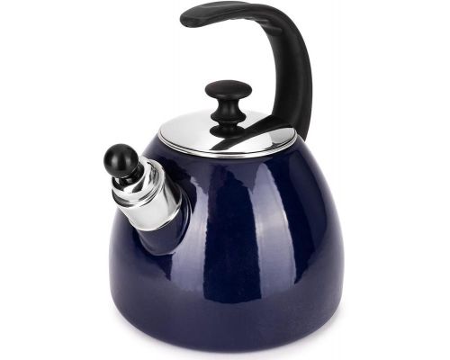 Чайник эмалированный Kamille "Boiling Water" 2.5л со свистком, индукционный, синий