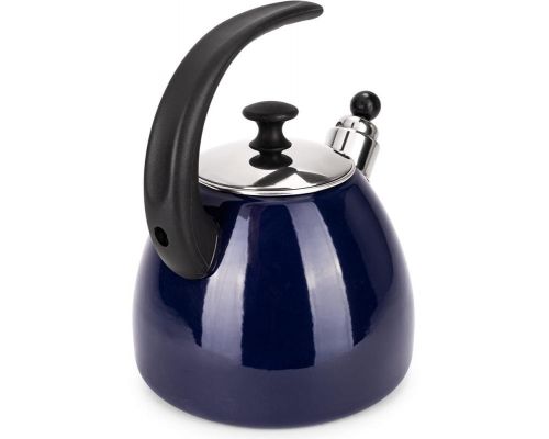 Чайник эмалированный Kamille "Boiling Water" 2.5л со свистком, индукционный, синий