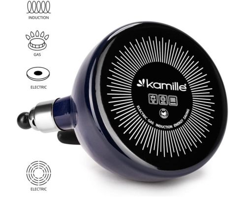 Чайник эмалированный Kamille "Boiling Water" 2.5л со свистком, индукционный, синий