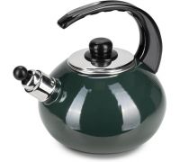 Чайник эмалированный Kamille "Boiling Water" 2.5л со свистком, зеленый глянец