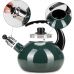 Чайник эмалированный Kamille "Boiling Water" 2.5л со свистком, зеленый глянец