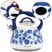 Чайник индукционный Kamille Blue Rose 2.7л из нержавеющей стали со свистком