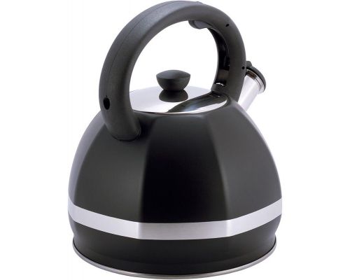Чайник Kamille Marshmallow 3л из нержавеющей стали со свистком, черный Чайник Kamille Marshmallow 3л из нержавеющей стали со свистком, черный