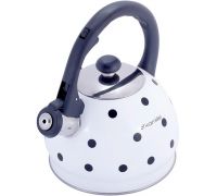 Чайник Kamille Polka Dot Kettle 2л з нержавіючої сталі зі свистком, в горошок, білий