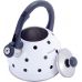 Чайник Kamille Polka Dot Kettle 2л з нержавіючої сталі зі свистком, в горошок, білий