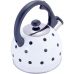 Чайник Kamille Polka Dot Kettle 2л з нержавіючої сталі зі свистком, в горошок, білий