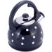 Чайник Kamille Polka Dot Kettle 2л з нержавіючої сталі зі свистком, в горошок, чорний