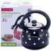 Чайник Kamille Polka Dot Kettle 2л з нержавіючої сталі зі свистком, в горошок, чорний