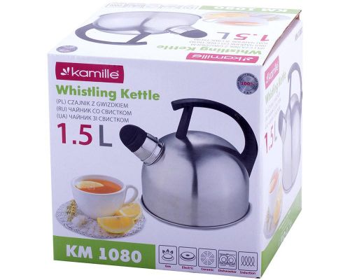 Чайник Kamille Whistling Kettle 1.5л из нержавеющей стали со свистком Чайник Kamille Whistling Kettle 1.5л из нержавеющей стали со свистком