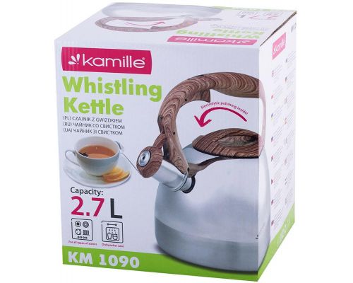 Чайник Kamille Whistling Kettle 2.7л з нержавіючої сталі сатин зі свистком