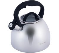 Чайник Kamille Whistling Kettle 2.7л з нержавіючої сталі зі свистком і скляною кришкою (чорна ручка)