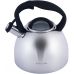 Чайник Kamille Whistling Kettle 2.7л з нержавіючої сталі зі свистком і скляною кришкою (чорна ручка)