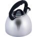 Чайник Kamille Whistling Kettle 2.7л з нержавіючої сталі зі свистком і скляною кришкою (чорна ручка)