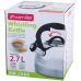 Чайник Kamille Whistling Kettle 2.7л з нержавіючої сталі зі свистком і скляною кришкою (чорна ручка)