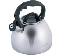 Чайник Kamille Whistling Kettle 2.7л з нержавіючої сталі зі свистком і скляною кришкою (сіра ручка)