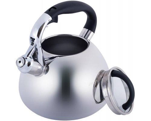 Чайник Kamille Whistling Kettle 2.8л з нержавіючої сталі зі свистком і скляною кришкою