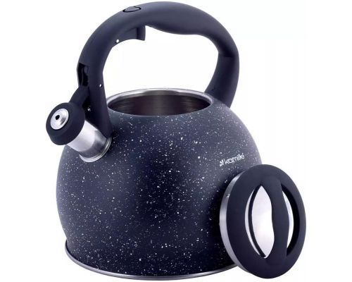 Чайник Kamille Whistling Kettle 3л з нержавіючої сталі зі свистком (чорний граніт)