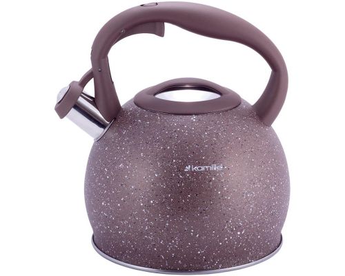 Чайник Kamille Whistling Kettle 3л з нержавіючої сталі зі свистком (коричневий граніт)