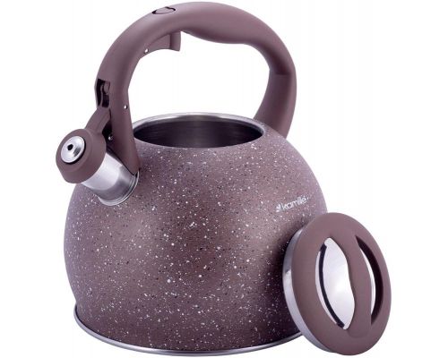 Чайник Kamille Whistling Kettle 3л з нержавіючої сталі зі свистком (коричневий граніт)