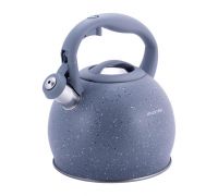 Чайник Kamille Whistling Kettle 3л из нержавеющей стали со свистком, серый мрамор