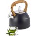 Чайник Kamille Whistling Kettle Black 2.5л з нержавіючої сталі зі свистком (чорний)