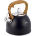 Чайник Kamille Whistling Kettle Black 2.5л з нержавіючої сталі зі свистком (чорний)