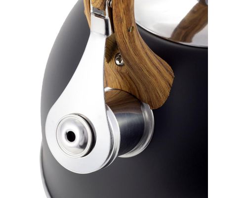 Чайник Kamille Whistling Kettle Black 2.5л з нержавіючої сталі зі свистком (чорний) Чайник Kamille Whistling Kettle Black 2.5л з нержавіючої сталі зі свистком (чорний)