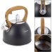 Чайник Kamille Whistling Kettle Black 2.5л з нержавіючої сталі зі свистком (чорний)