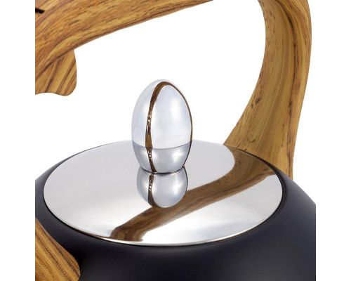 Чайник Kamille Whistling Kettle Black 2.5л з нержавіючої сталі зі свистком (чорний) Чайник Kamille Whistling Kettle Black 2.5л з нержавіючої сталі зі свистком (чорний)