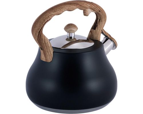 Чайник Kamille Whistling Kettle Black 2.7л из нержавеющей стали со свистком (черный)