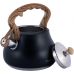Чайник Kamille Whistling Kettle Black 2.7л из нержавеющей стали со свистком (черный)
