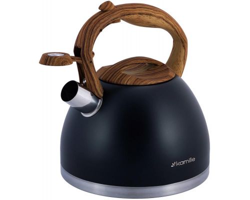 Чайник Kamille Whistling Kettle Black 2.7л из нержавеющей стали со свистком