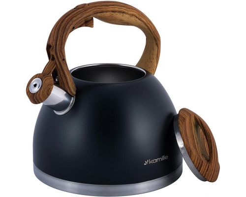 Чайник Kamille Whistling Kettle Black 2.7л из нержавеющей стали со свистком
