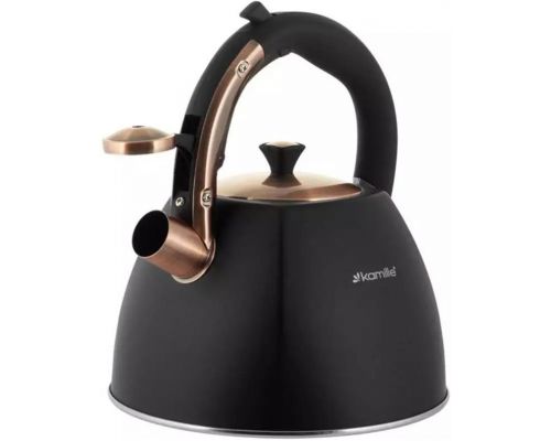 Чайник Kamille Whistling Kettle Black&Rose 3л из нержавеющей стали со свистком