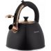 Чайник Kamille Whistling Kettle Black&Rose 3л из нержавеющей стали со свистком