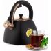 Чайник Kamille Whistling Kettle Black&Rose 3л из нержавеющей стали со свистком