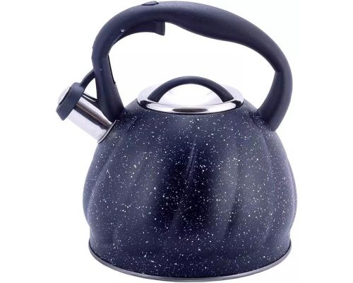 Чайник Kamille Whistling Kettle Marble 3л из нержавеющей стали со свистком (черный мрамор)