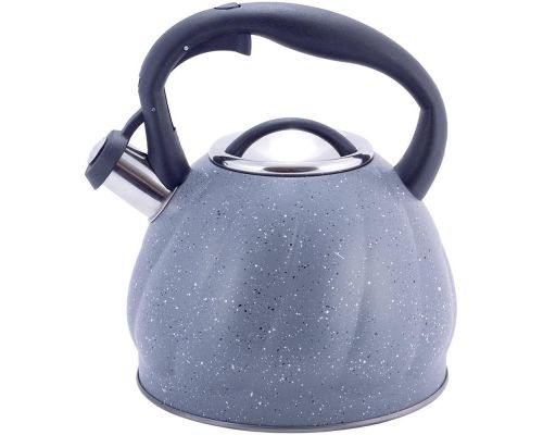 Чайник Kamille Whistling Kettle Marble 3л из нержавеющей стали со свистком (серый мрамор)
