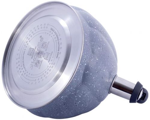 Чайник Kamille Whistling Kettle Marble 3л из нержавеющей стали со свистком (серый мрамор)